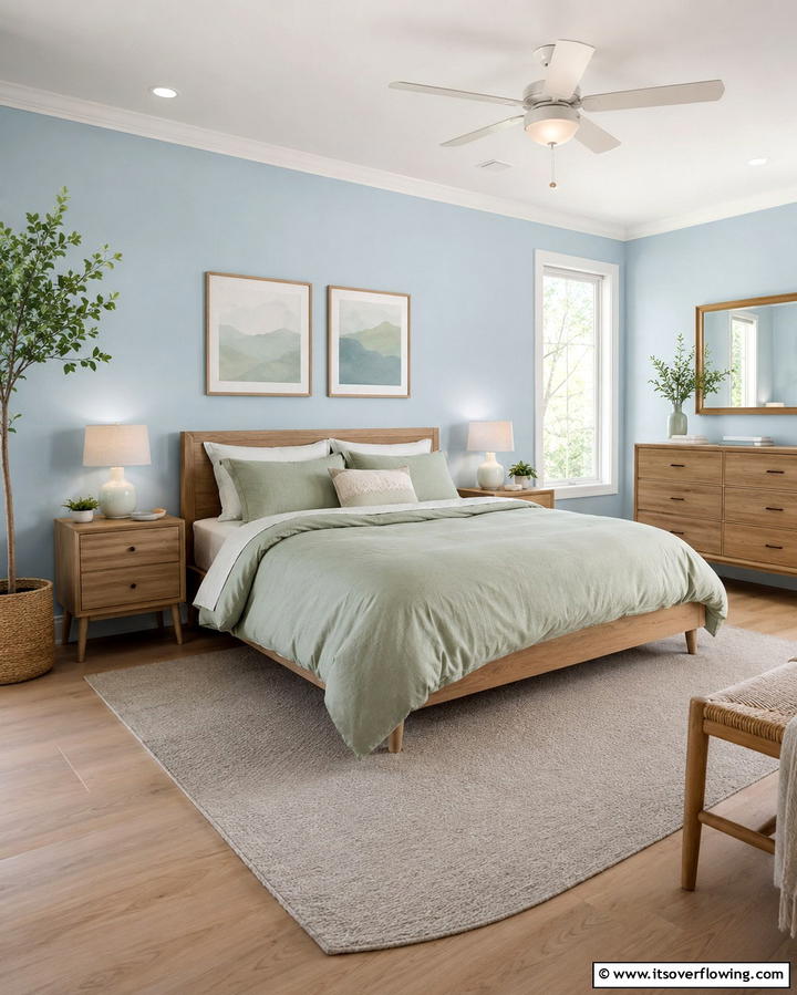 Pastel Blue and Sage Calm - 30 Refreshing Blue and Green Color Combos for Home Decor