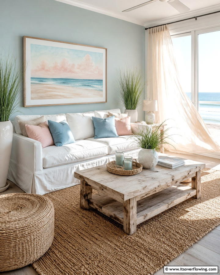 Pastel Coastal Calm - 30 Soothing Pastel Room Ideas for a Calming Home Ambiance