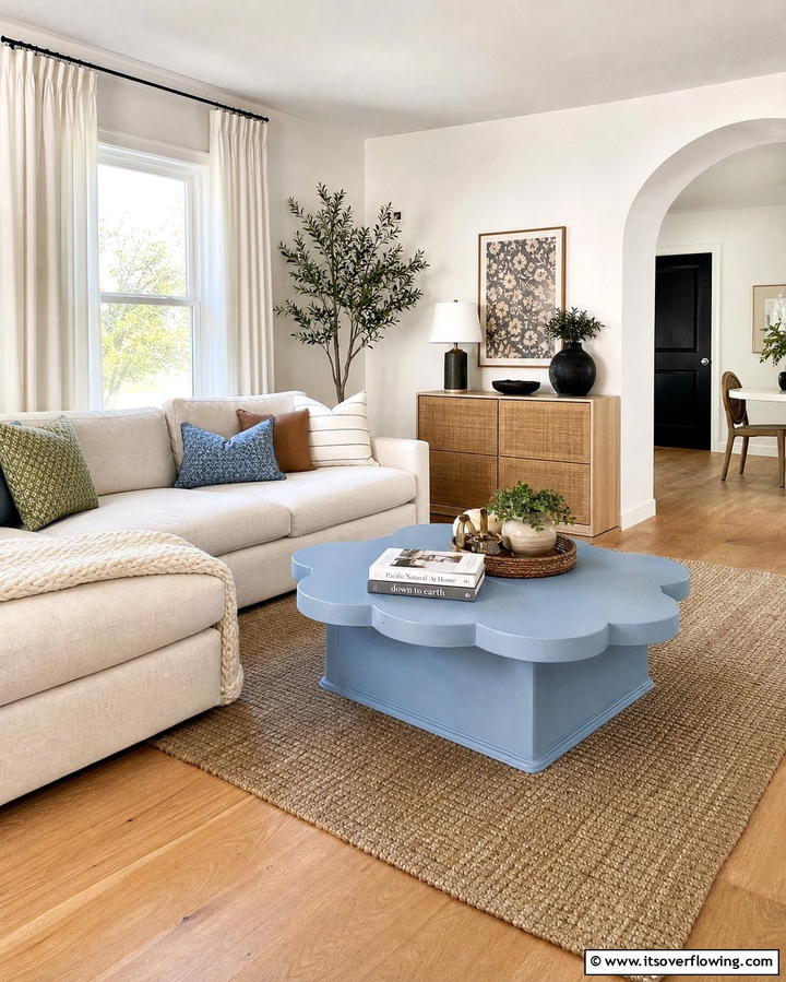 Pastel Coffee Tables for a Unique Statement - 25 Pastel Living Room Ideas for a Soft and Cozy Space