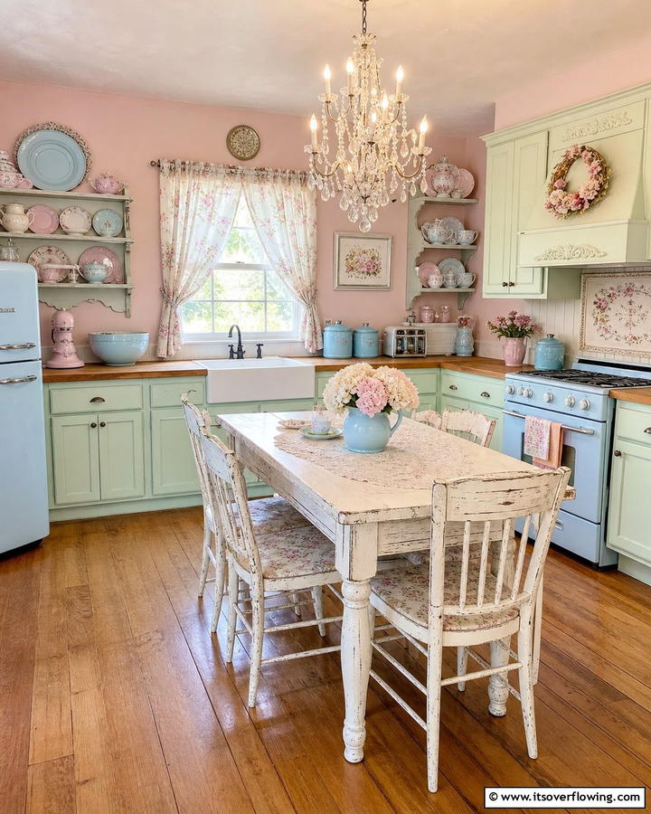 Pastel Color Palette - 20 Shabby Chic Kitchen Ideas for a Vintage Look