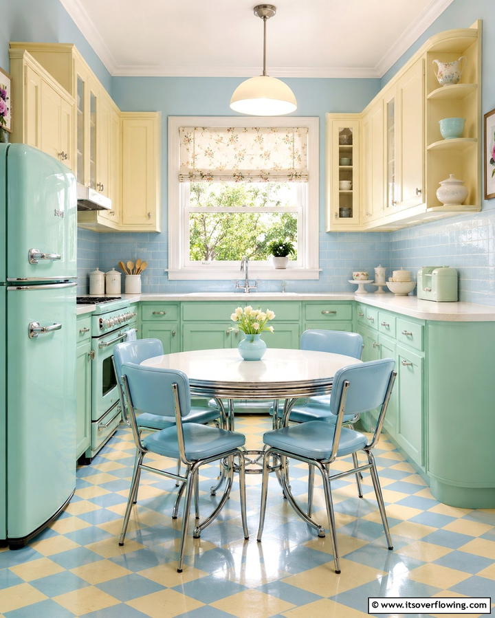 Pastel Color Palette - 25 Vintage Kitchen Ideas for a Classic Culinary Space