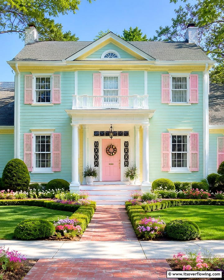Pastel Color Palettes - 25 1980s House Exterior Ideas for a Retro Look