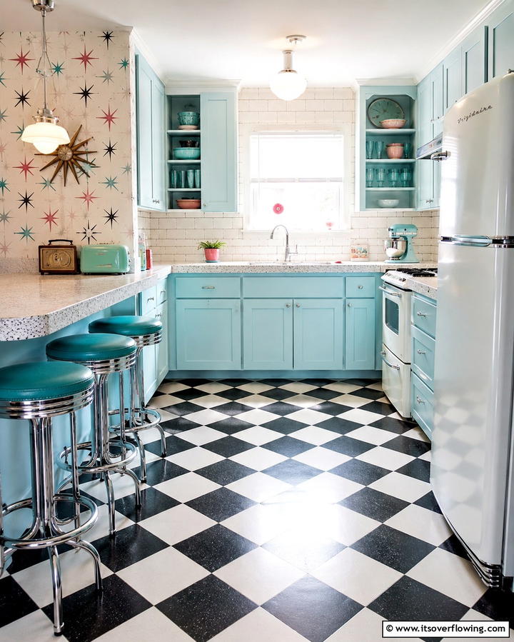 Pastel Colored Cabinets - 25 1950s Kitchen Ideas for a Retro Home Makeover