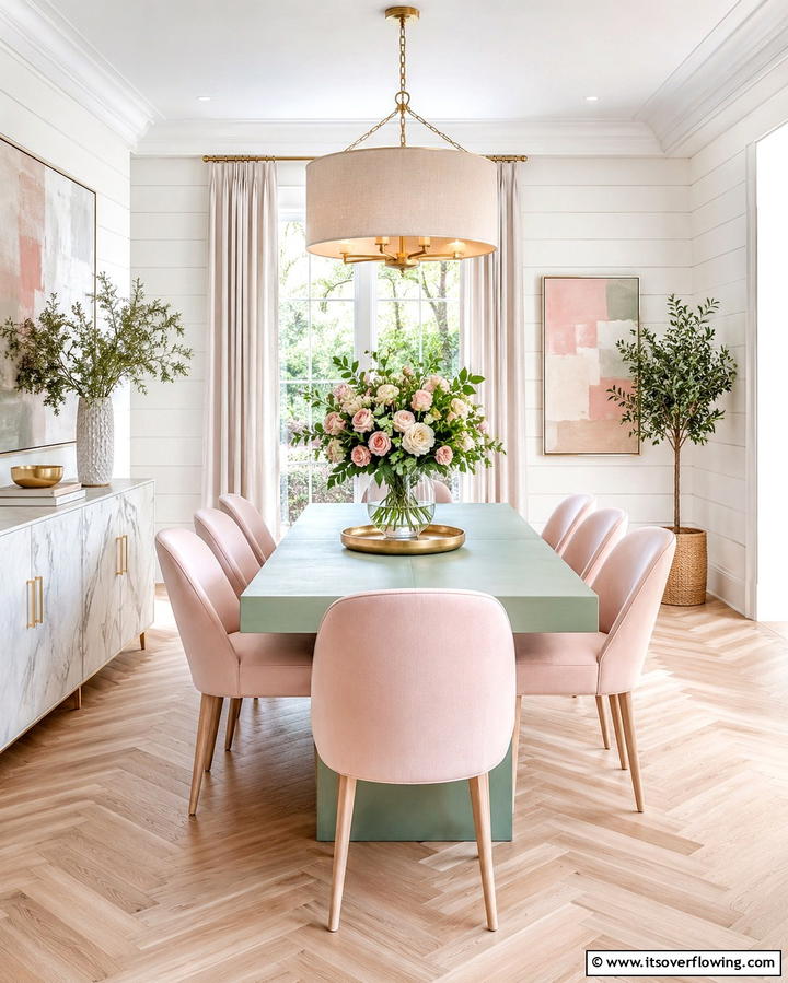 Pastel Dining Room Delight - 30 Soothing Pastel Room Ideas for a Calming Home Ambiance