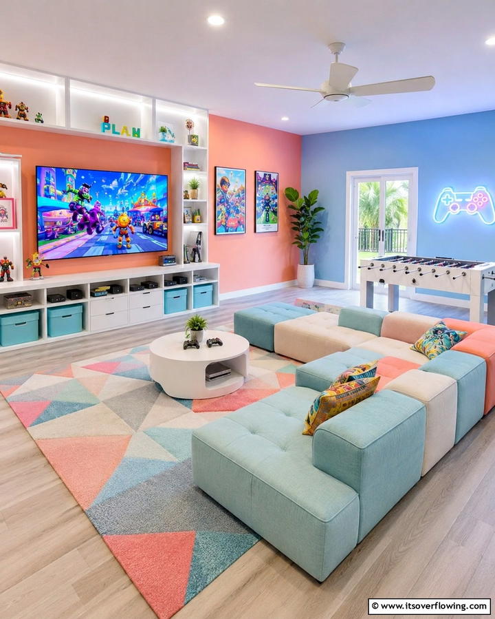 Pastel Game Room Fun - 30 Soothing Pastel Room Ideas for a Calming Home Ambiance