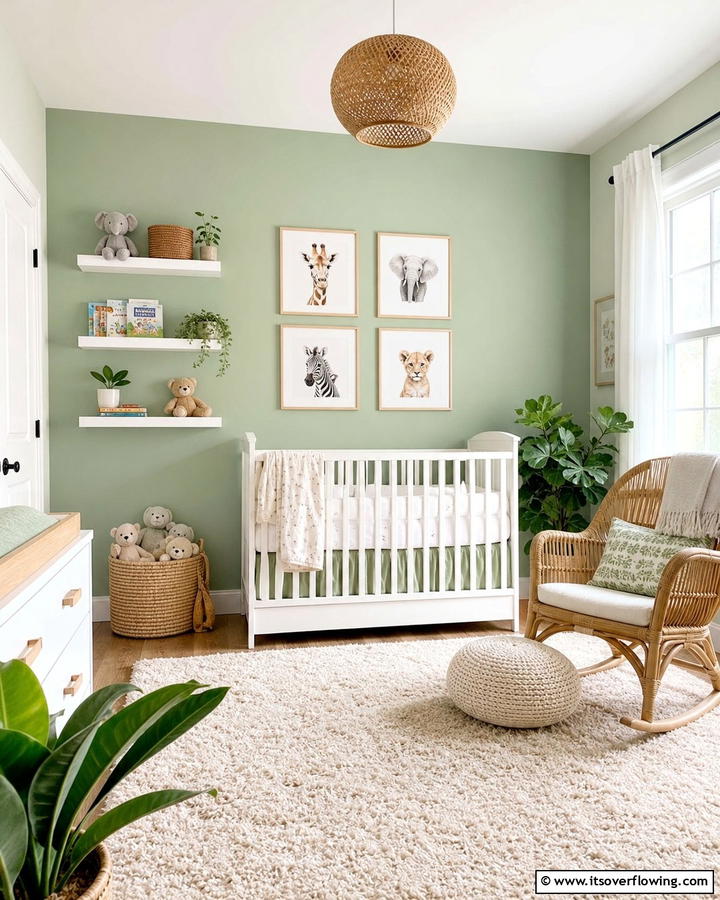 Pastel Green Nursery Calm - 21 Green Accent Wall Ideas for Bold and Serene Interiors