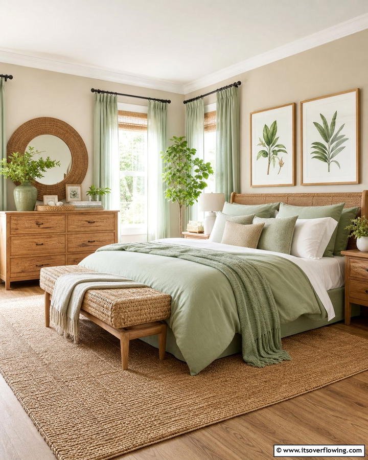 Pastel Green and Beige Balance - 20 Pastel Bedroom Ideas for a Soft and Serene Space