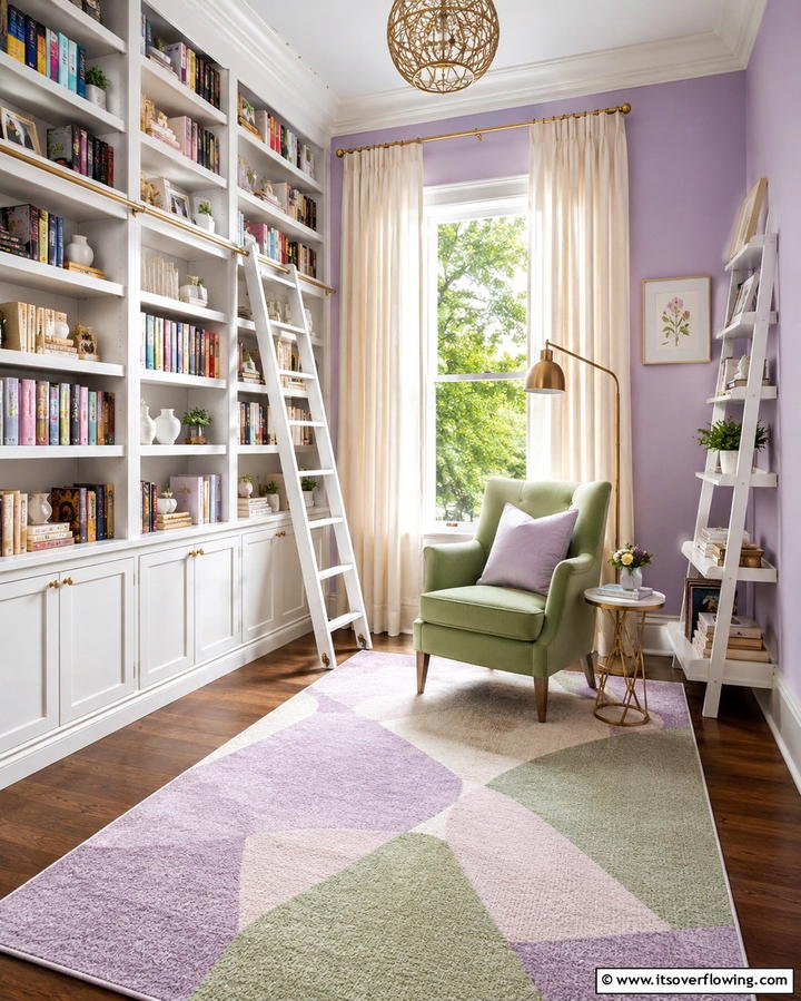 Pastel Home Library Nook - 30 Soothing Pastel Room Ideas for a Calming Home Ambiance