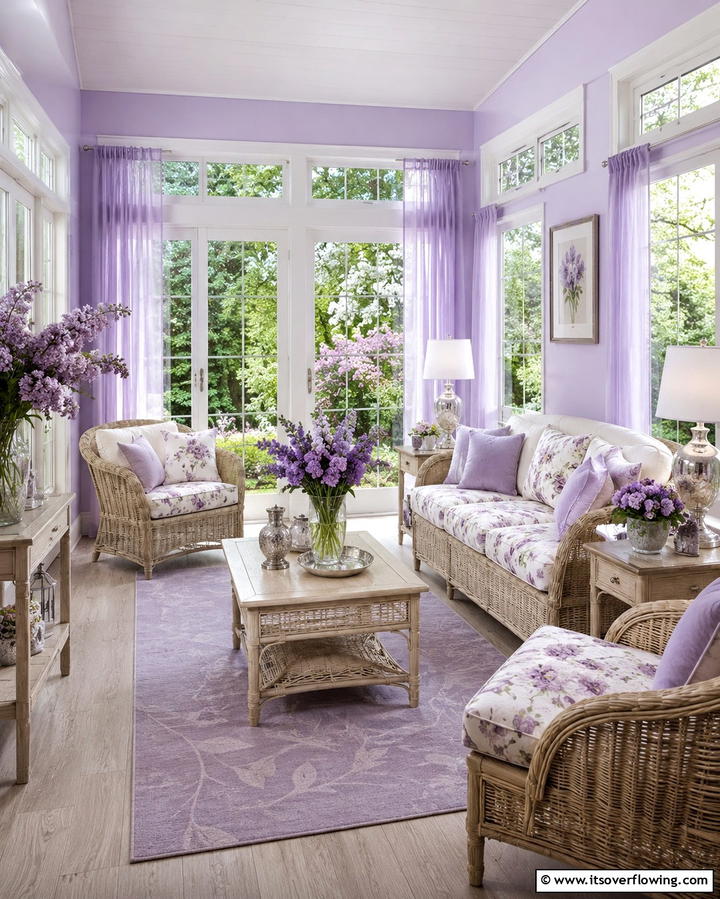 Pastel Lavender Calm - 20 Sunroom Color Ideas to Brighten Your Space