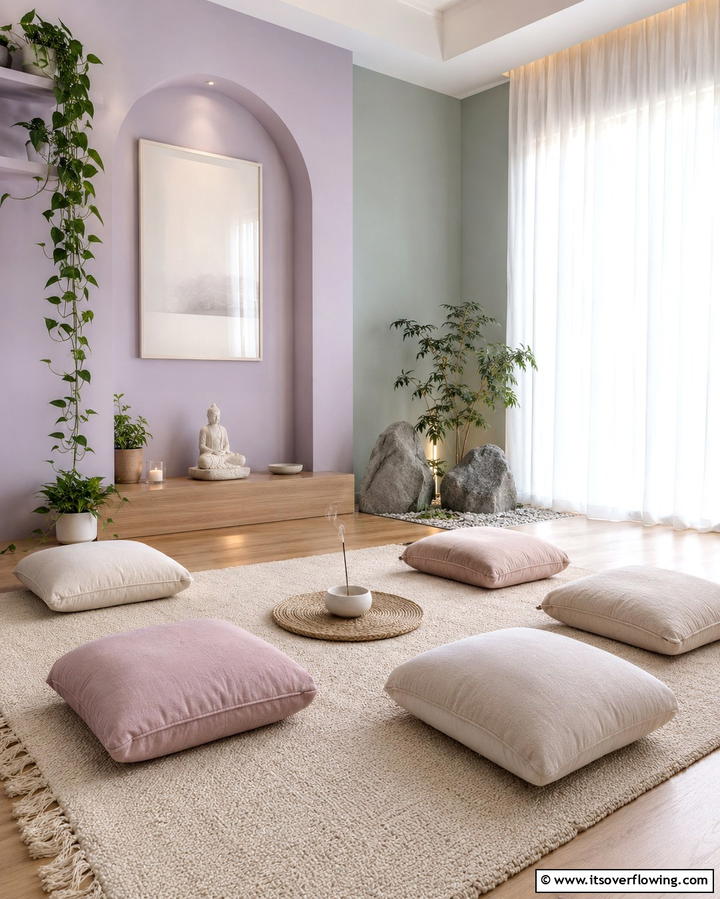 Pastel Meditation Space - 30 Soothing Pastel Room Ideas for a Calming Home Ambiance