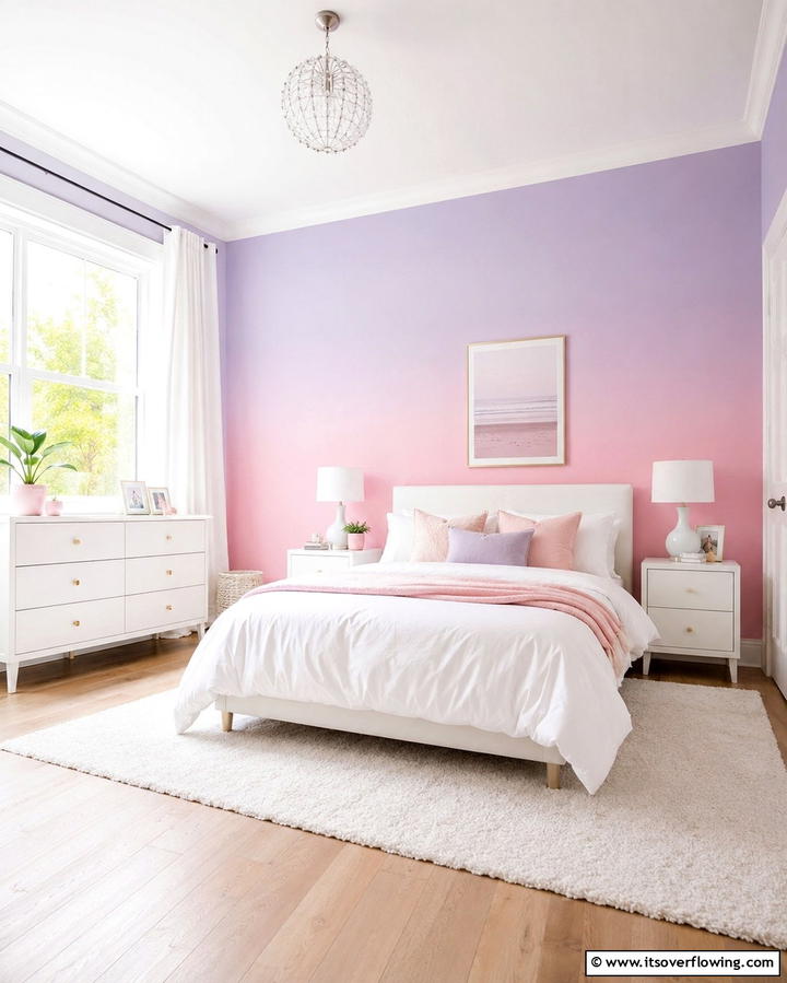 Pastel Ombre Walls - 30 Enchanting Fairy-Themed Bedroom Designs for Whimsical Spaces