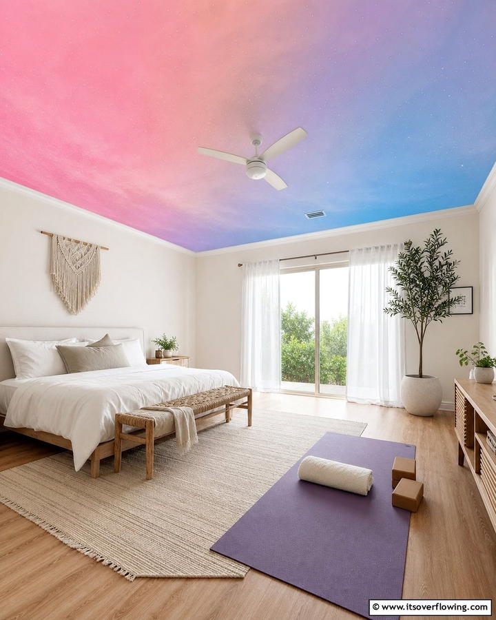 Pastel Ombre for a Soft Gradient Effect - 25 Ceiling Wallpaper Ideas to Elevate Your Space