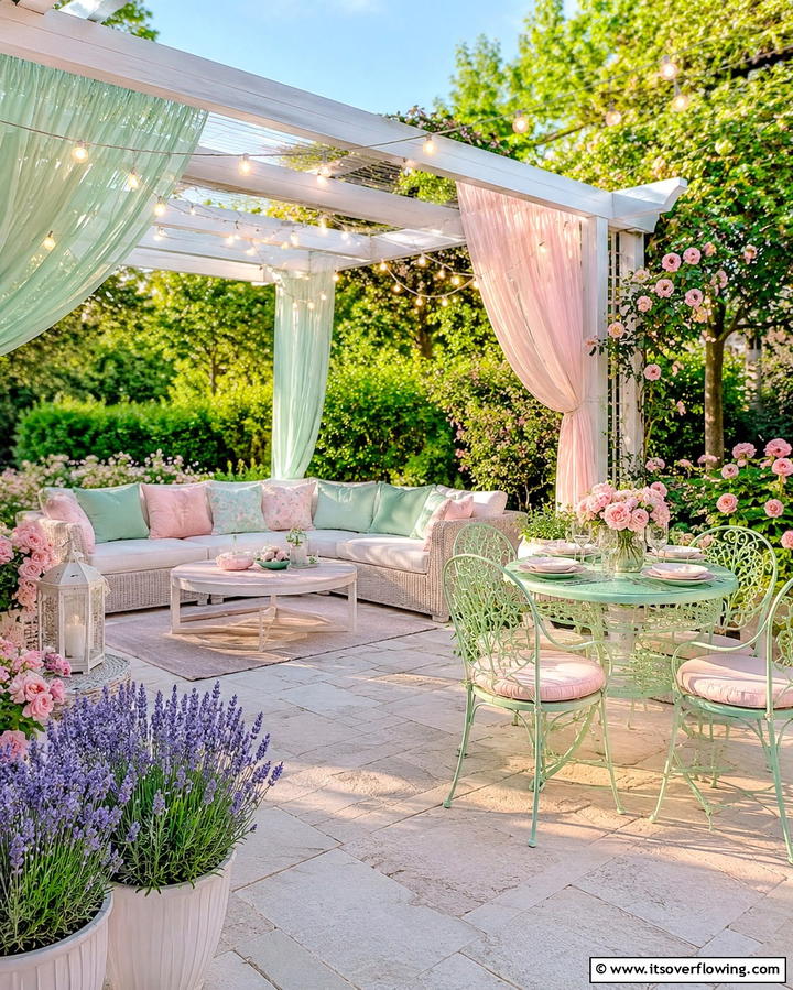 Pastel Outdoor Patio - 30 Soothing Pastel Room Ideas for a Calming Home Ambiance