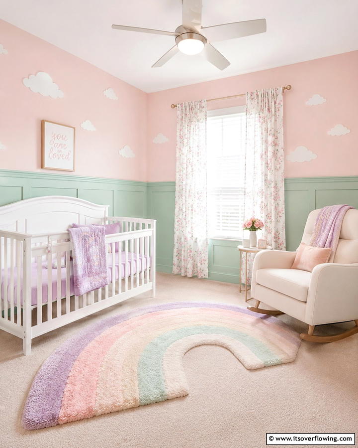 Pastel Painted Wainscoting - 20 Adorable Wainscoting Nursery Ideas for Your Baby’s Room