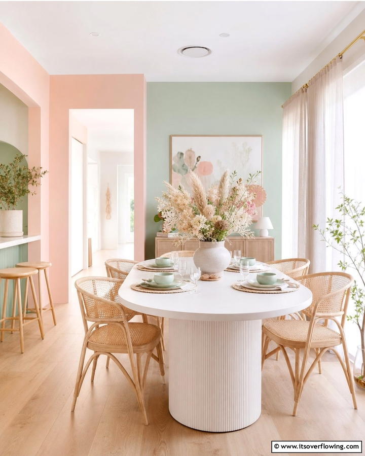 Pastel Palette for a Soft and Airy Feel - 25 Vibrant Colorful Dining Room Ideas for a Fun Space