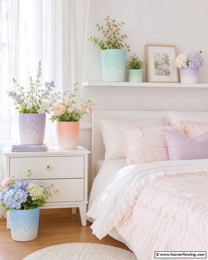 Pastel Perfection Play - 21 Painted Pot Ideas for Creative Plant Container Makeovers