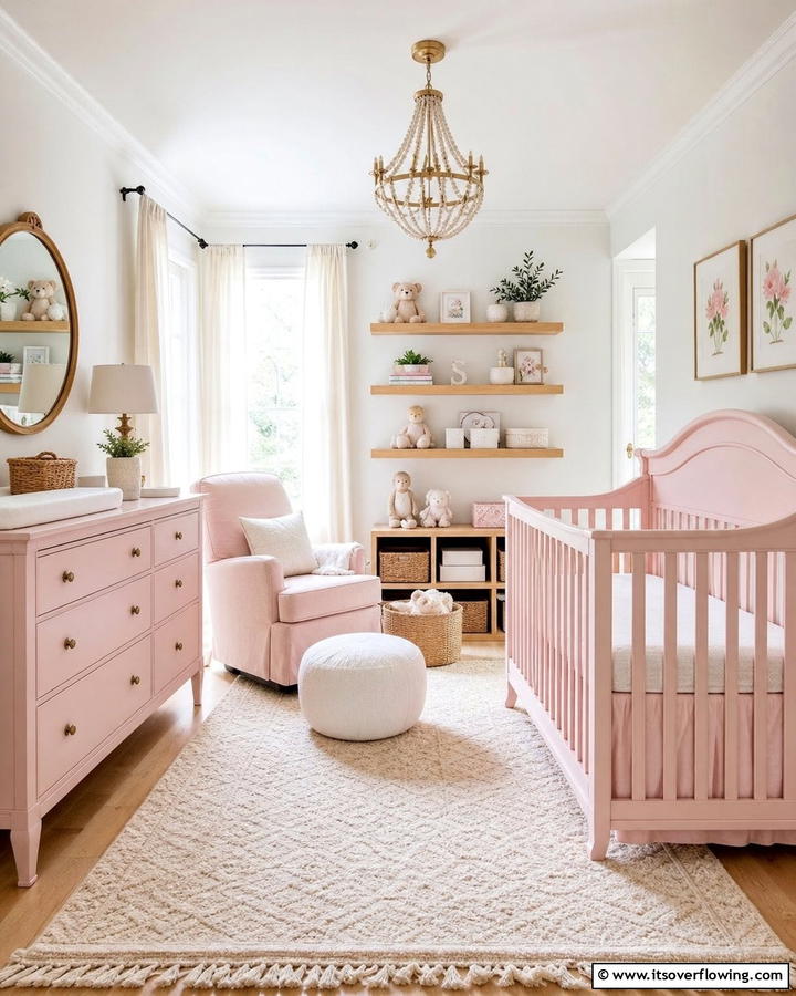 Pastel Pink Furniture - 20 Adorable Pink Nursery Ideas for Your Baby’s Room