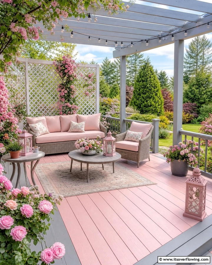 Pastel Pink and Gray - 30 Two-Tone Deck Color Schemes for Dynamic Outdoor Spaces