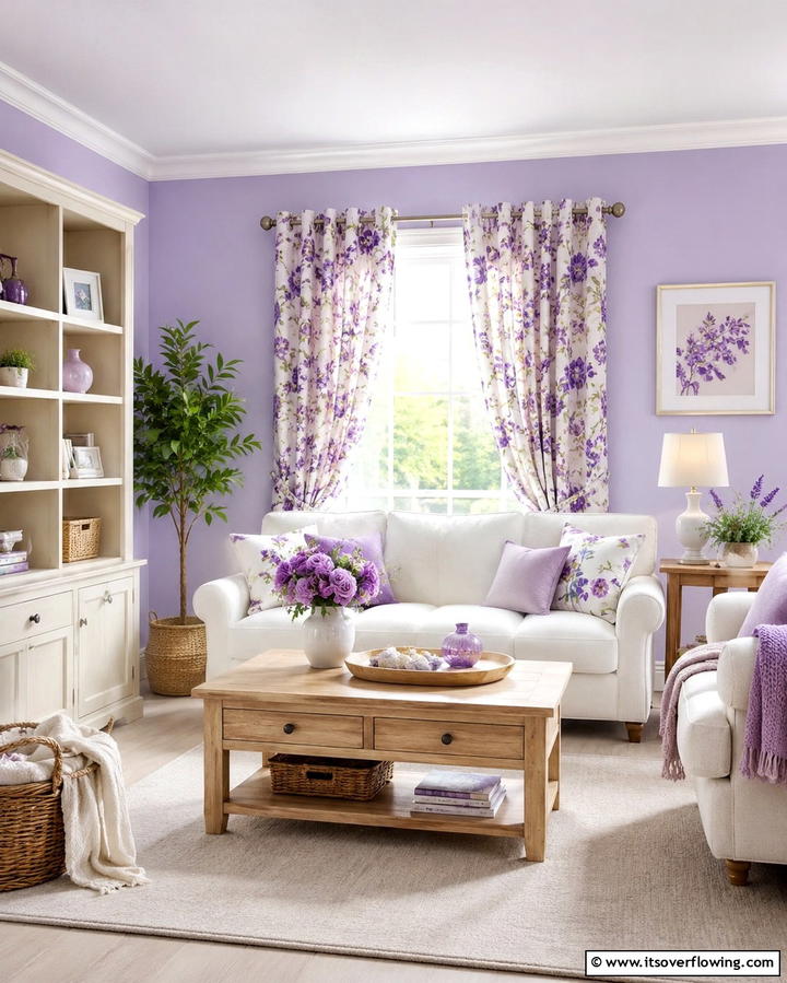 Pastel Purple Charm - 25 Purple Living Room Ideas for a Stylish Home Makeover