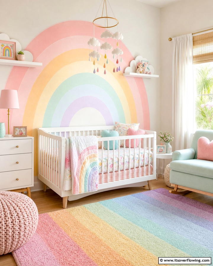 Pastel Rainbow Delight - 25 Baby Girl Nursery Ideas for a Dreamy Space