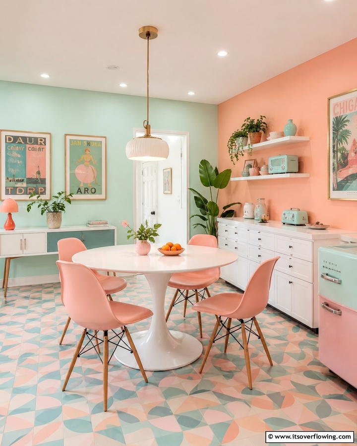 Pastel Retro Revival - 30 Soothing Pastel Room Ideas for a Calming Home Ambiance