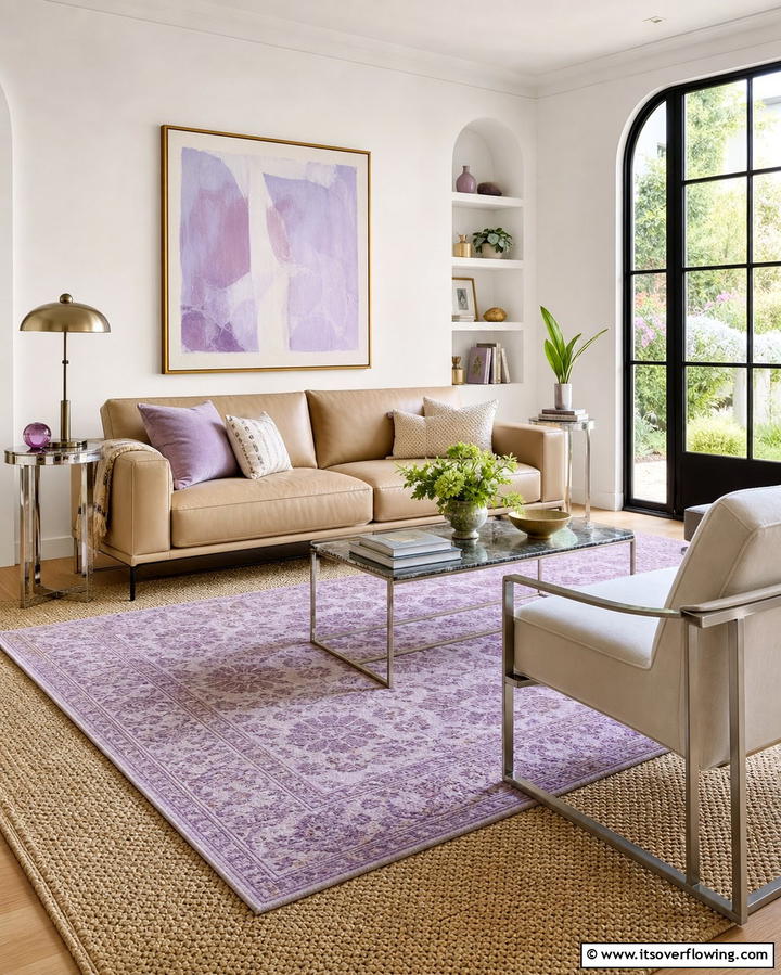 Pastel Rugs for Layering Textures - 25 Pastel Living Room Ideas for a Soft and Cozy Space