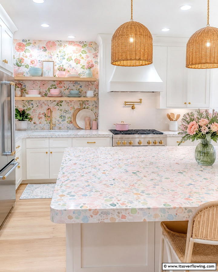 Pastel Terrazzo for a Soft and Playful Touch - 20 Terrazzo Kitchen Countertops for a Unique Look