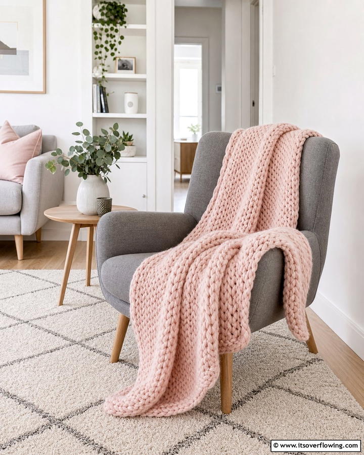 Pastel Throws for Cozy Layers - 25 Pastel Living Room Ideas for a Soft and Cozy Space