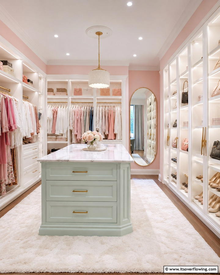 Pastel Walk In Closet Charm - 30 Soothing Pastel Room Ideas for a Calming Home Ambiance