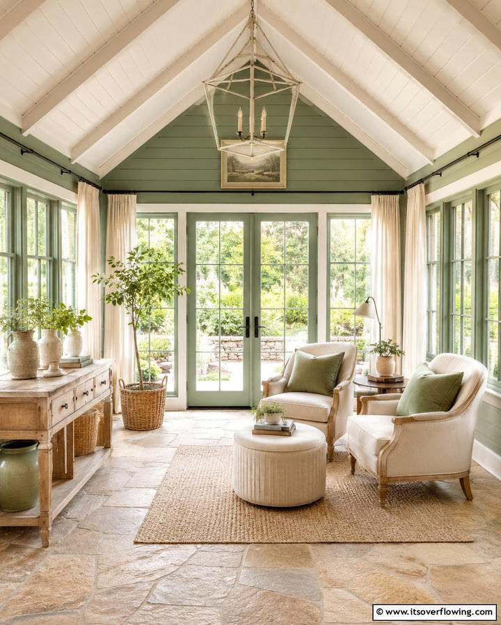 Pastoral Sunroom Retreat - 30 Farmhouse Sunroom Ideas for Cozy and Light-Filled Relaxation