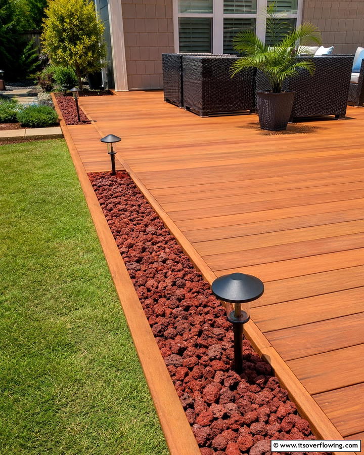 Pathway Accents with Red Lava Rocks - 25 Red Lava Rock Landscaping Ideas for a Unique Yard