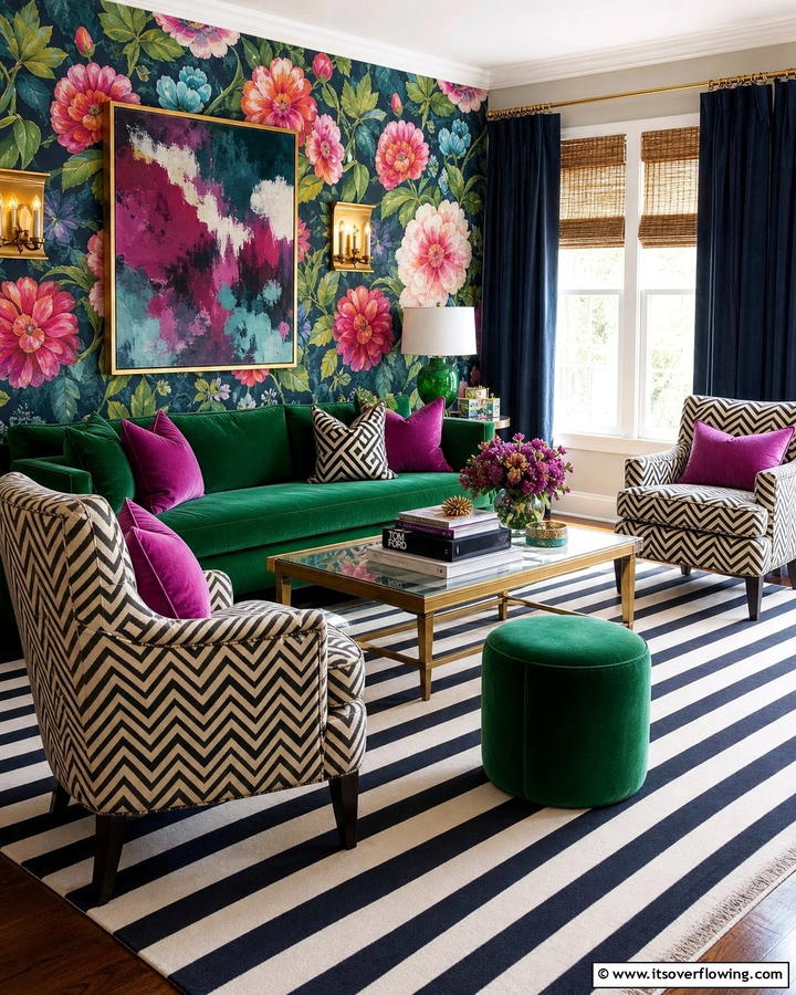 Pattern Mixing - 25 Maximalist Living Room Design Ideas for Bold Homes