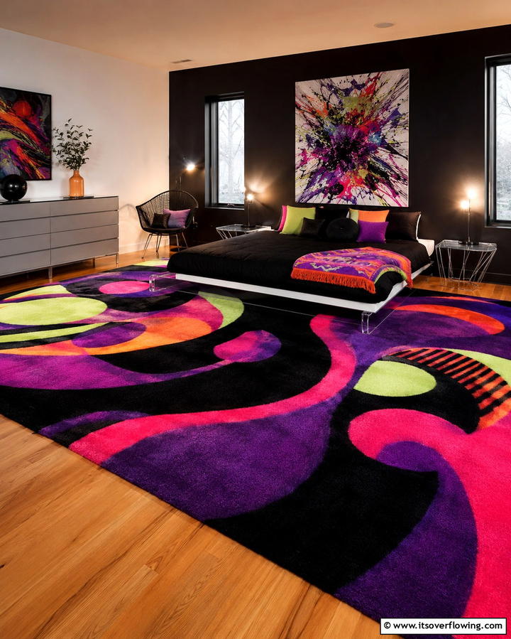 Patterned Area Rugs - 30 90s Bedroom Decor Ideas for Retro Rewind Style