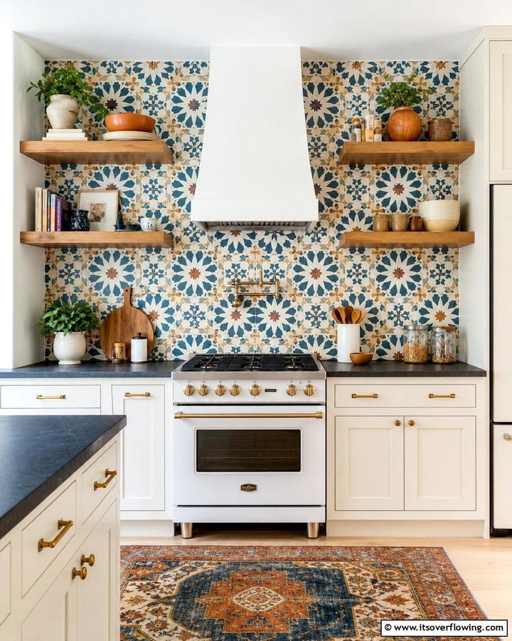 Patterned Backsplash - 20 Cozy Kitchen Ideas to Make Your Space Warm and Inviting