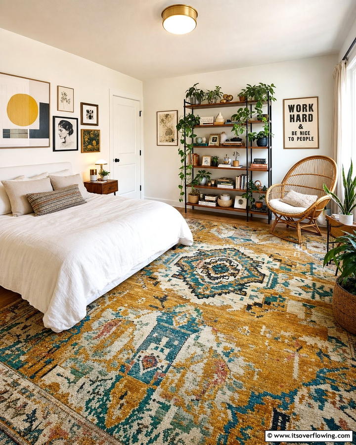Patterned Carpets for Bold Statements - 25 Stylish Bedroom Carpet Ideas for a Comfortable Retreat