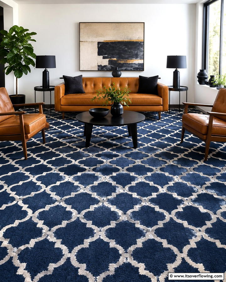 Patterned Carpets to Add Visual Interest - 25 Living Room Carpet Ideas for Cozy Comfort
