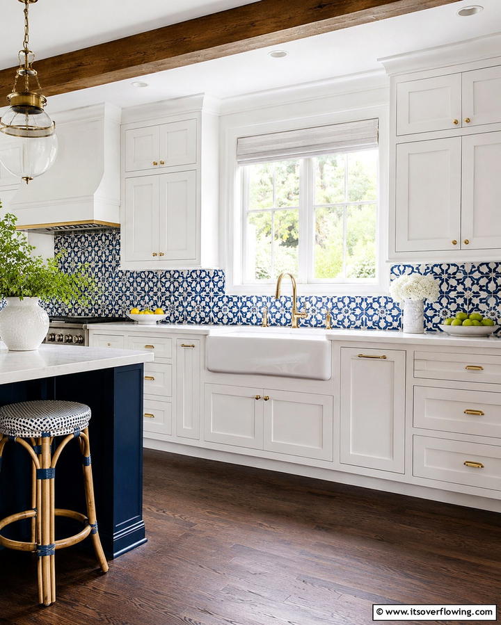 Patterned Cement Tiles - 25 Modern Kitchen Backsplash Ideas for a Fresh Update