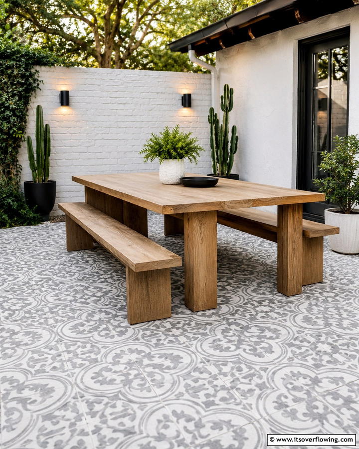 Patterned Cement Tiles - 25 Patio Tile Ideas to Upgrade Your Outdoor Flooring