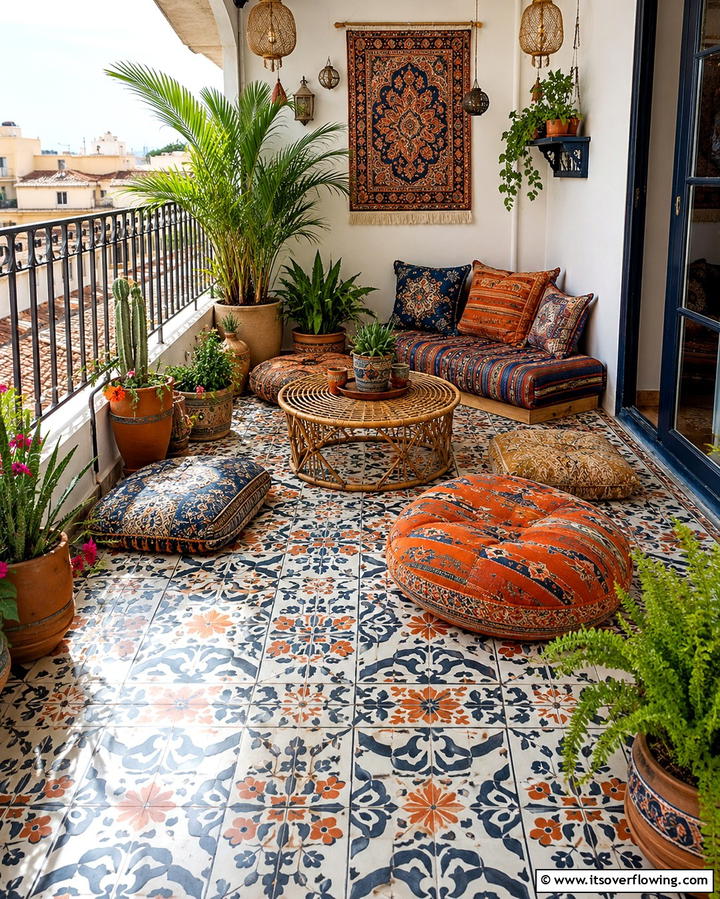 Patterned Cement TilesExact - 25 Balcony Tiles Ideas for Stylish Outdoor Spaces