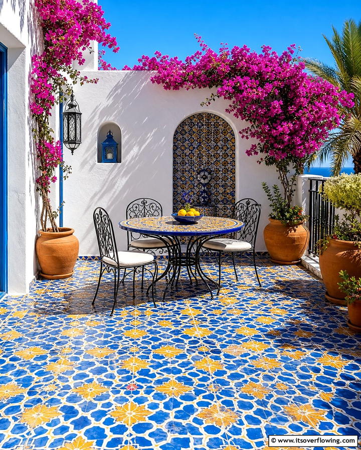 Patterned Ceramic Tiles - 25 Deck Flooring Ideas for a Beautiful Outdoor Space