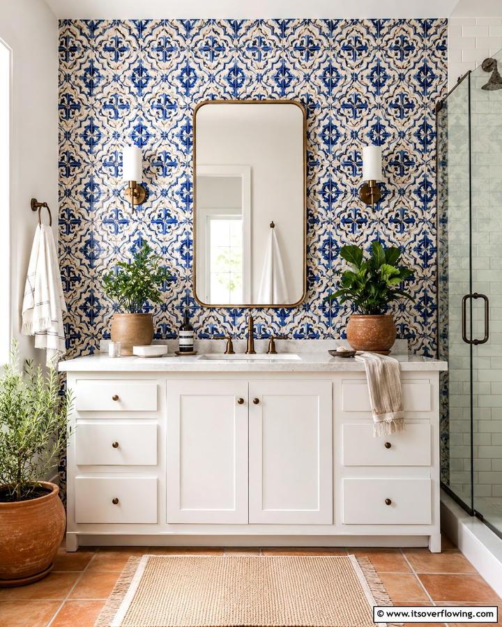 Patterned Ceramic Tiles for Artistic Expression - 25 Bathroom Backsplash Ideas for a Stylish Upgrade