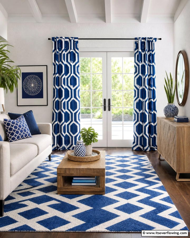 Patterned Panels for a Bold Statement - 20 French Door Curtain Ideas to Elevate Your Home Decor