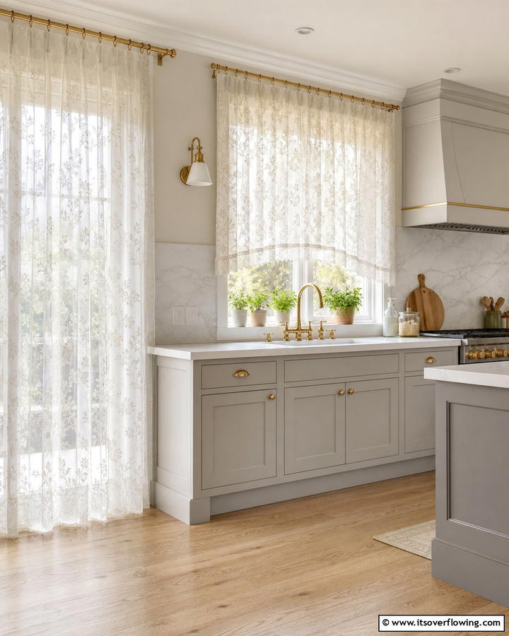 Patterned Sheer Panels - 21 Kitchen Curtain Ideas to Enhance Light and Privacy
