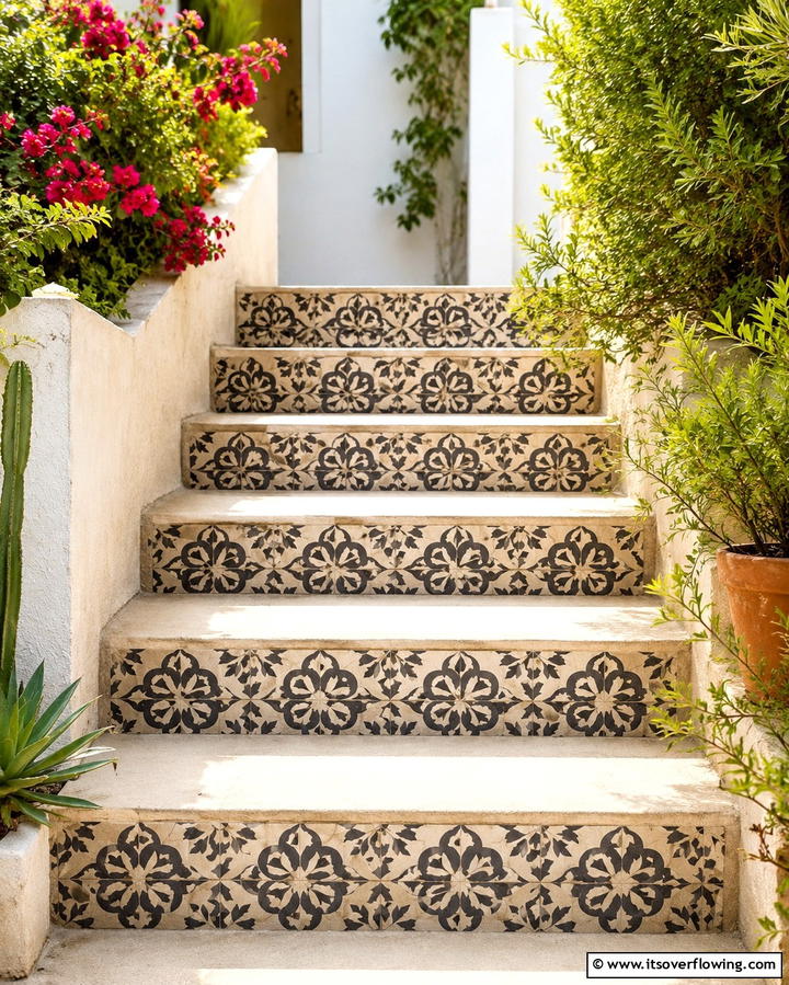 Patterned Step Treads - 25 Front Step Ideas to Enhance Your Home’s Entrance