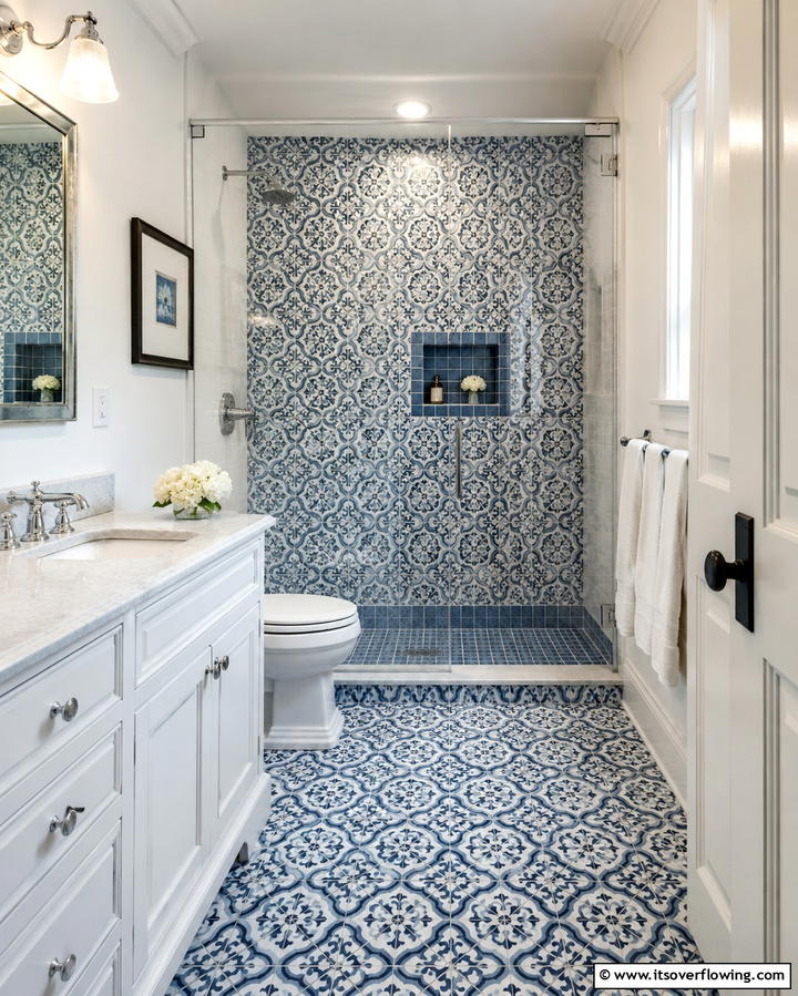 Patterned Tiles for a Vintage Look - 25 Traditional Bathroom Ideas for Timeless Elegance