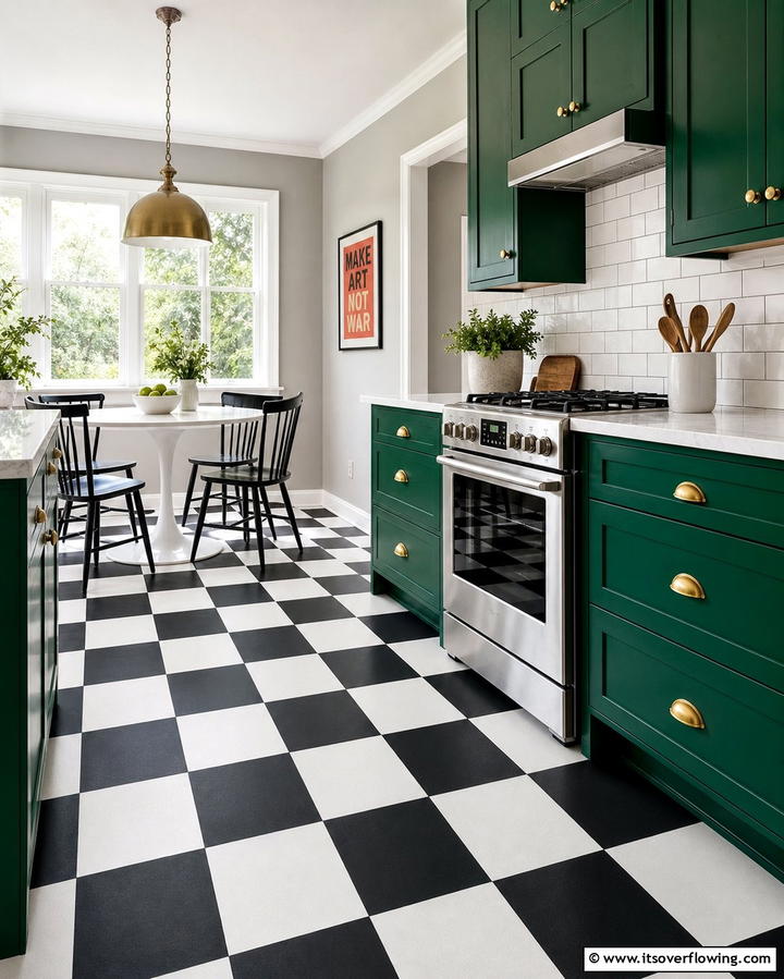 Patterned Vinyl for a Bold Statement - 25 Kitchen Flooring Ideas for Durability and Style