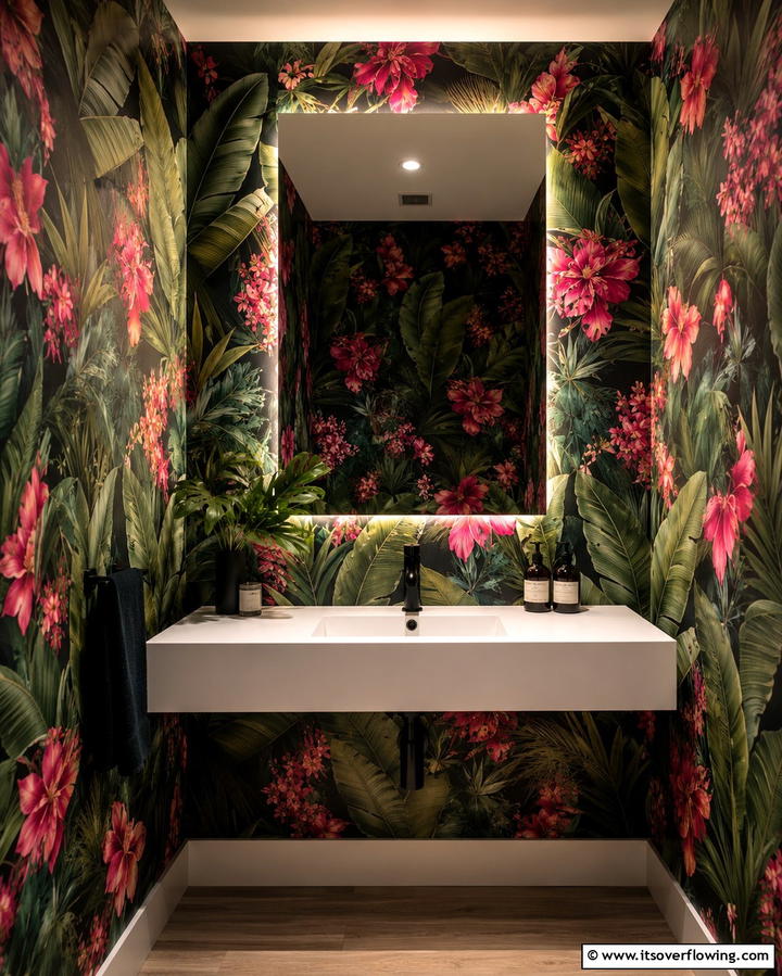 Patterned Wallpaper - 30 Vibrant Colorful Room Decor Ideas for Bold & Cheerful Spaces