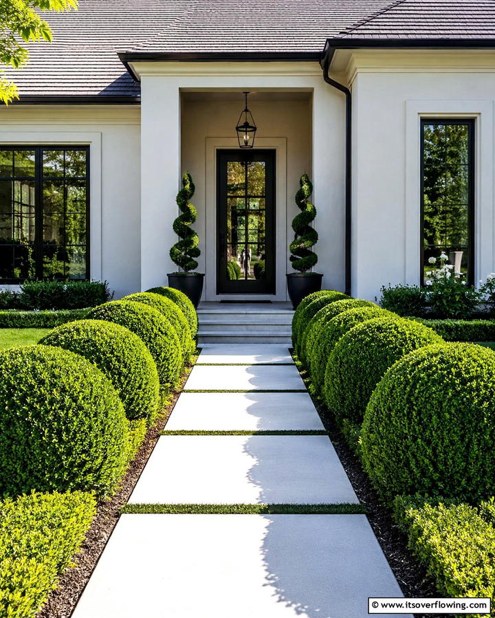 Paver Pathways - 30 Small Front Yard Landscaping Ideas to Maximize Space
