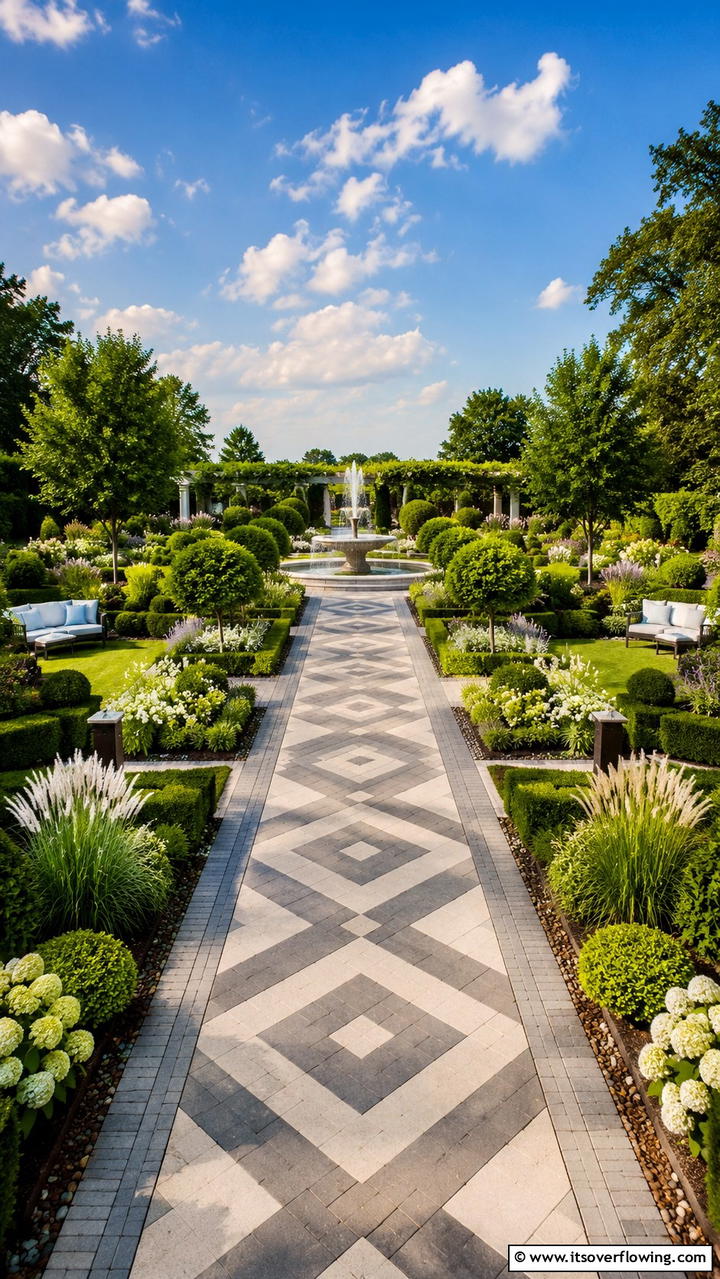 Paver Patterned Route - 30 Stunning Garden Path Ideas to Guide Your Landscape