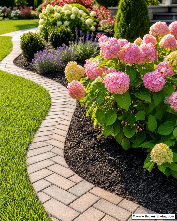Paver Stone Edging for Mulch - 20 Mulch Edging Ideas to Define and Beautify Your Garden Beds